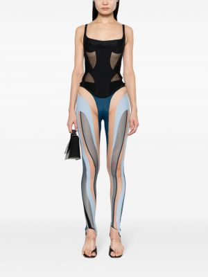 Przezroczyste legginsy z nadrukiem w abstrakcyjne wzory Mugler
