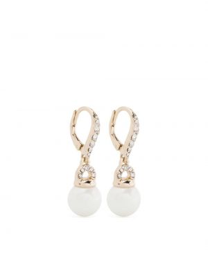 Auskarai su perlais su kristalais Lauren Ralph Lauren auksinė