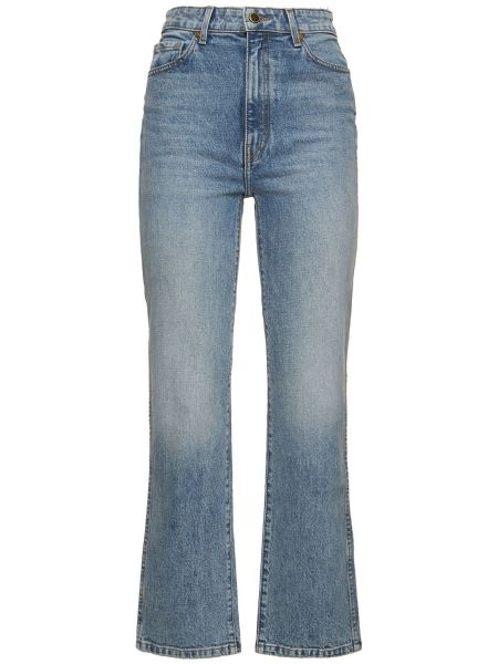 Bomull straight jeans Khaite blå