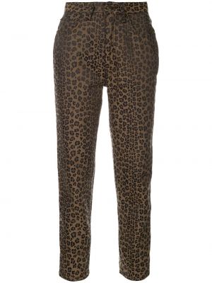 Pantalones leopardo Fendi Pre-owned marrón