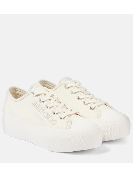 Platform canvas sneakers Jimmy Choo hvid