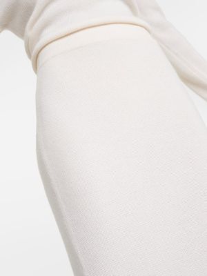 Fusta lunga din cașmir tricotate Lisa Yang alb