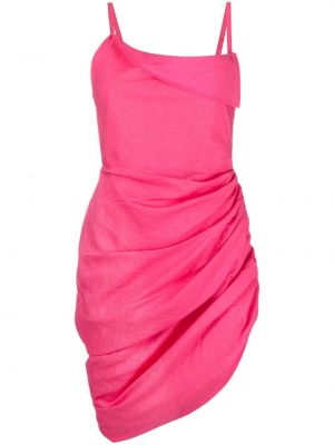 Asymetrické koktejlové šaty Jacquemus růžové