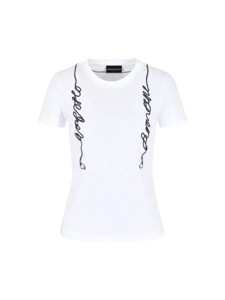 Lässig t-shirt aus baumwoll Emporio Armani weiß