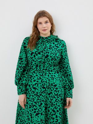 Платье-рубашка Moona Store зеленое