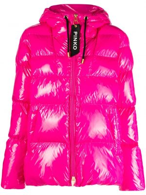 Pikowana kurtka z kapturem Pinko różowa