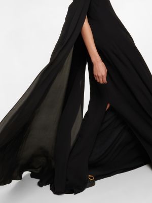 Vestido largo de seda Valentino negro