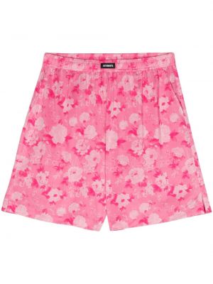 Bermuda kratke hlače s cvetličnim vzorcem s potiskom Vetements roza
