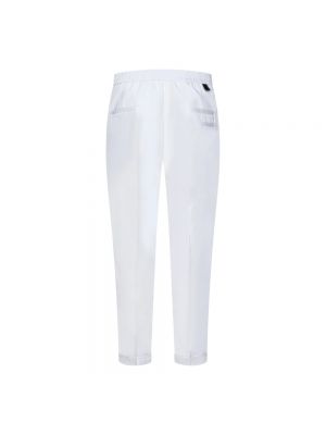 Pantalones slim fit de algodón Low Brand blanco