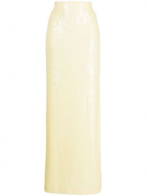 Φούστα με παγιέτες Galvan London κίτρινο
