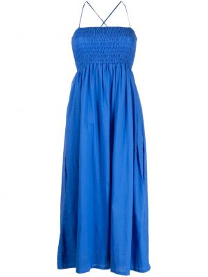 Βαμβακερή μίντι φόρεμα Faithfull The Brand μπλε