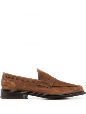 Pantofi loafer din piele de căprioară Tricker's maro