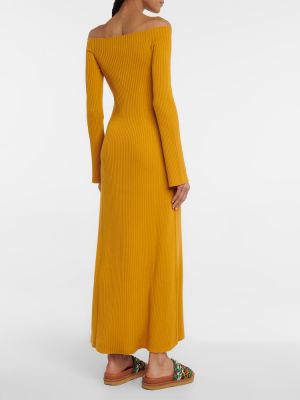 Sukienka długa wełniana Chloã© żółta
