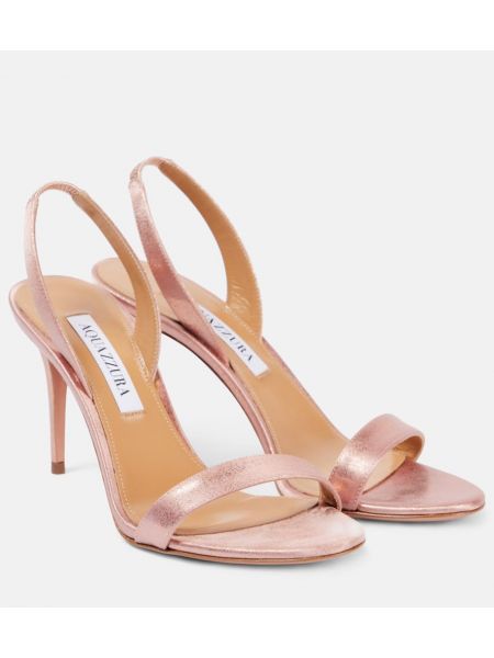 Kožené sandále Aquazzura ružová