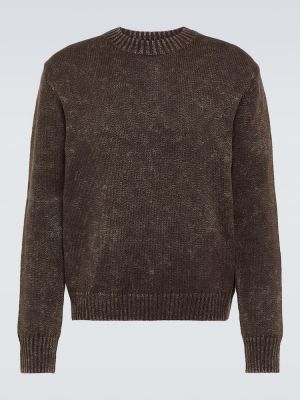 Sweter bawełniany Acne Studios brązowy