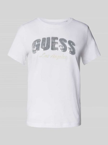 Koszulka z cekinami Guess biała