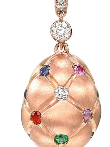 Z růžového zlata náušnice Fabergé