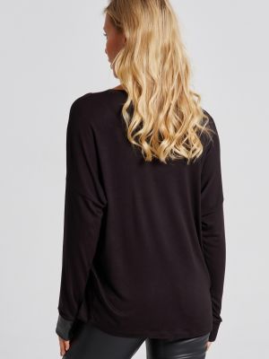Повседневная кожаная блузка из искусственной кожи Cool & Sexy черная