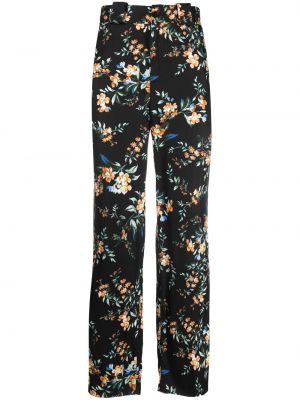Pantaloni cu model floral cu imagine Erdem negru