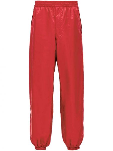 Nylonové teplákové nohavice Prada červená