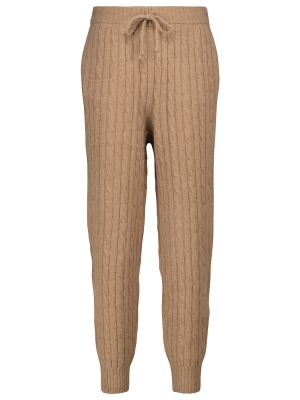 Spodnie sportowe wełniane z kaszmiru Polo Ralph Lauren beżowe