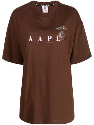 T-shirt con stampa oversize Aape By *a Bathing Ape® marrone