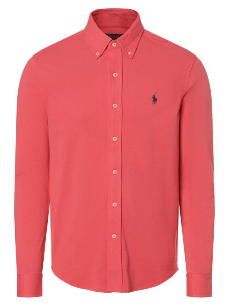 Koszula slim fit bawełniana na guziki Polo Ralph Lauren czerwona
