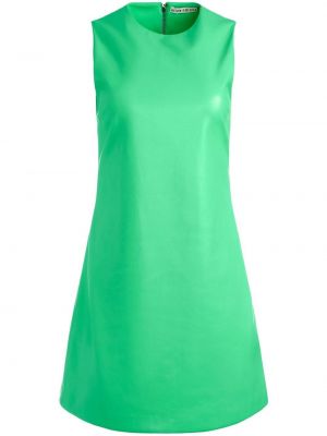 Kožna mini haljina Alice + Olivia zelena