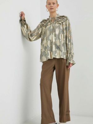 Bluza s printom Bruuns Bazaar zlatna