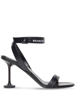 Кожени сандали Balenciaga черно