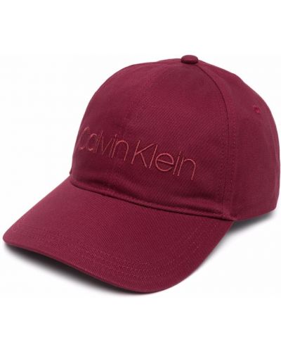 Brodert cap Calvin Klein rød