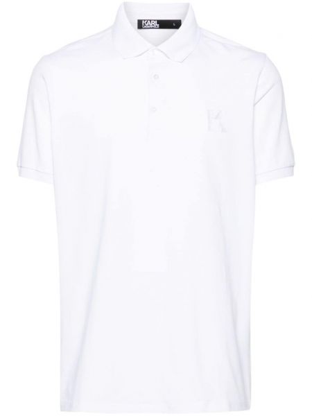 Polo krekls ar izšuvumiem džersija Karl Lagerfeld balts
