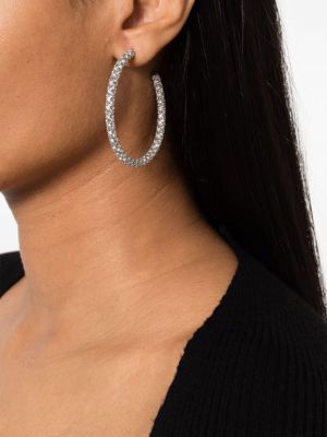 Boucles d'oreilles en cristal Amina Muaddi argenté