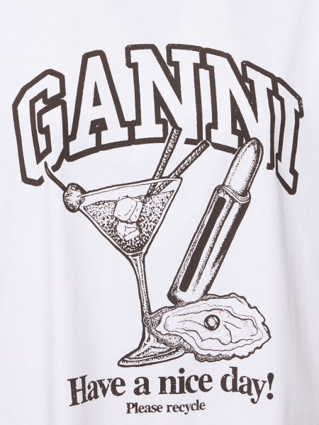 T-krekls Ganni balts