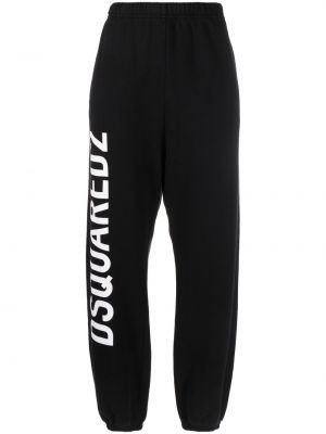 Βαμβακερό αθλητικό παντελόνι με σχέδιο Dsquared2 μαύρο