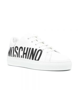 Sneakersy z nadrukiem Moschino białe