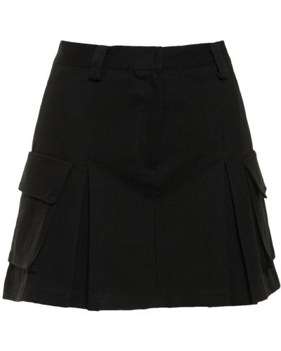 Mini spódniczka bawełniana plisowana The Frankie Shop czarna