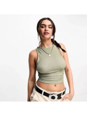 Топ Pull&Bear Ruched Side хаки