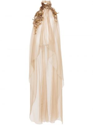 Átlátszó estélyi ruha Alberta Ferretti aranyszínű