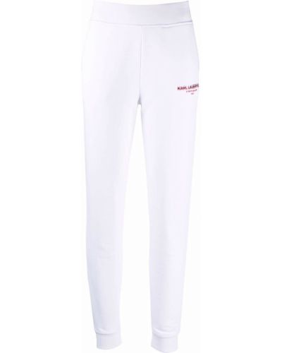 Спортни панталони с принт Karl Lagerfeld бяло