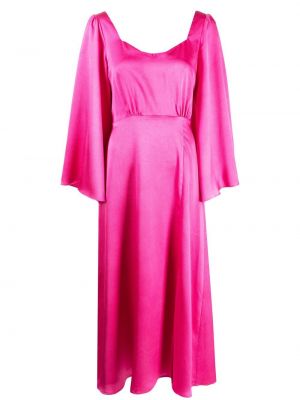 Dlouhé šaty na zip s dlouhými rukávy z polyesteru Olivia Rubin - růžová