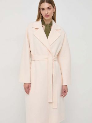 Шерстяное пальто Elisabetta Franchi розовое