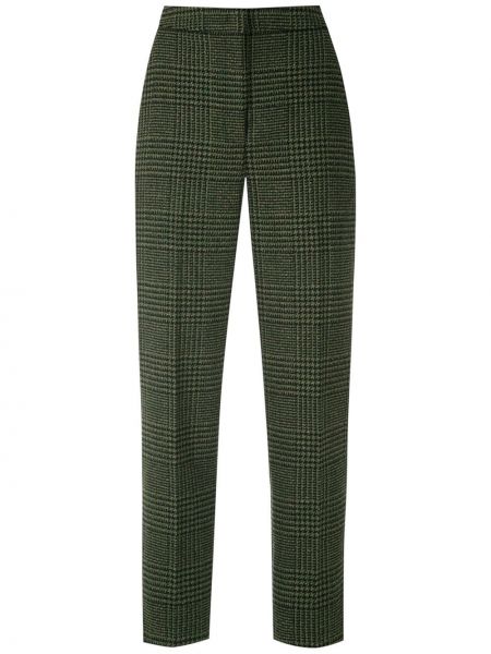 Pantalones rectos de tweed Eva verde
