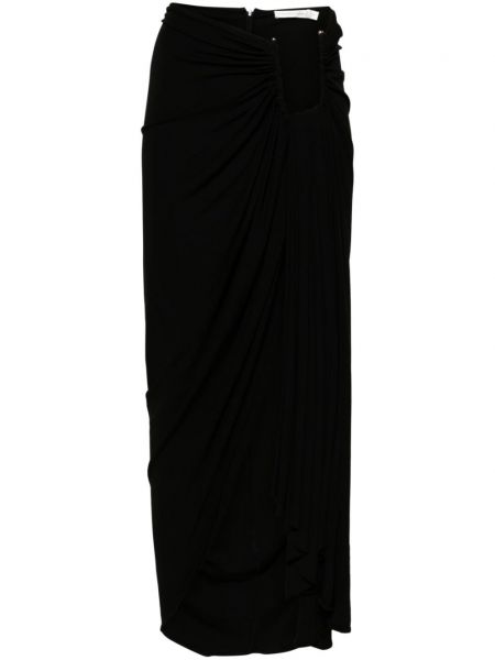 Drapované midi sukně Christopher Esber černé