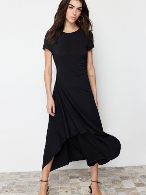 Dzianinowa sukienka midi Trendyol czarna