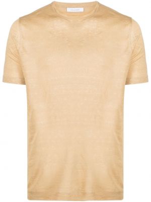 T-shirt en lin avec manches courtes Cruciani jaune