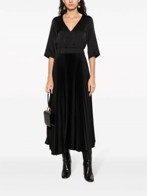 Plisované saténové midi šaty Fabiana Filippi černé
