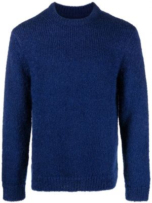 Пуловер с кръгло деколте Nudie Jeans синьо