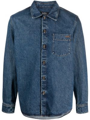 Haftowana koszula jeansowa A.p.c. niebieska