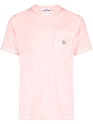 Тениска с кръгло деколте Stone Island розово